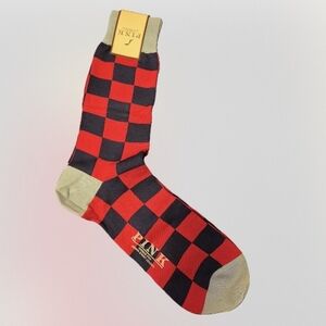 THOMAS PINK Men's Red and Black Checkered Socks LRG To XLG